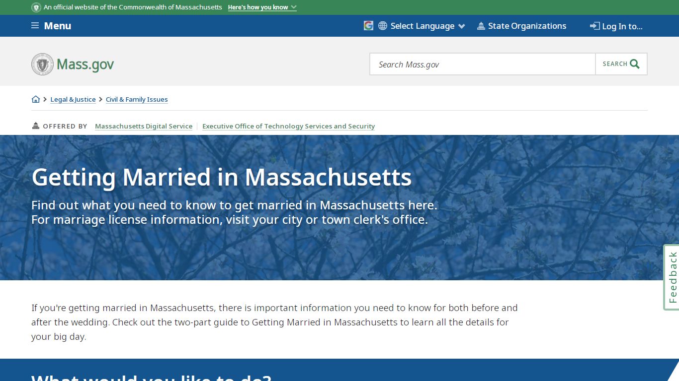 Getting Married in Massachusetts | Mass.gov